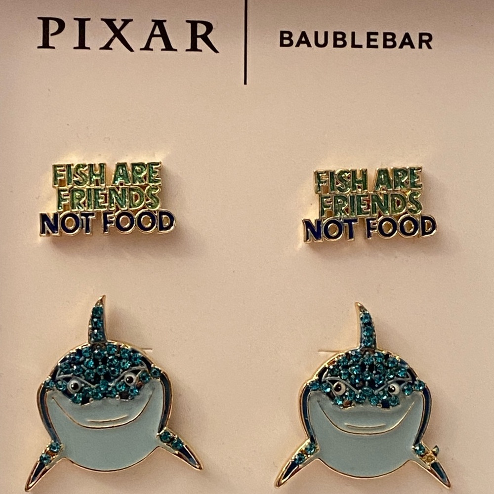Pixar BaubleBar Bruce Shark & “Fish are Friends” Finding Nemo Earrings-Set of 2